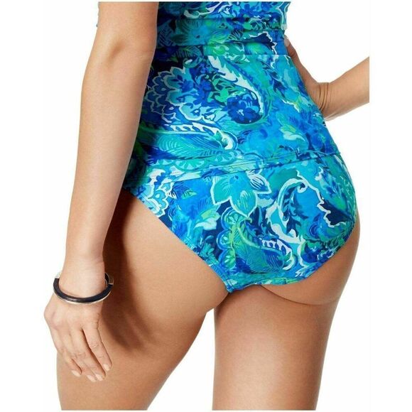 Lauren Ralph Lauren Blue Paisley Hipster Bikini Bottom Blue 16 NEW - Picture 2 of 3